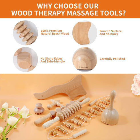 7 Pack Wood Therapy Massage Tools Set for Body Shaping, Cellulite Massager, Maderoterapia Kit Colombiana, Lymphatic