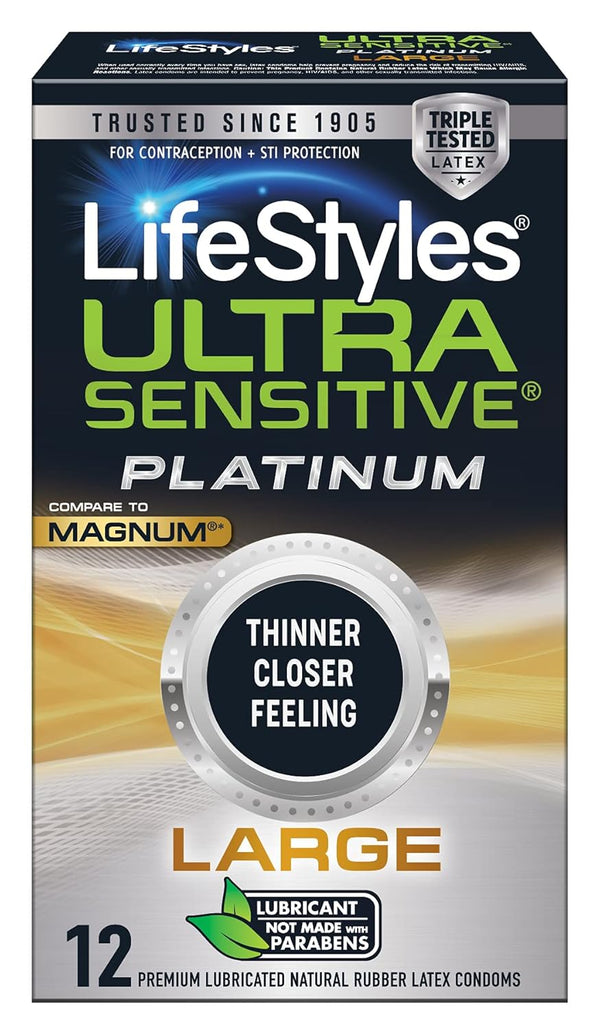 Lifestyles Ultra Sensitive Platinum Large Latex Condom
