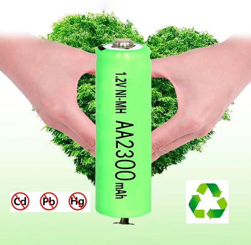 4 Packs Ni-MH AA 2300mAh Rechargeable Batteries, 1.2V Double A High Capacity for microphones, TV remotes, gaming