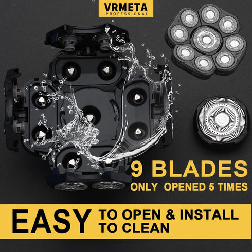 Upgraded Version 9 Blades Head Shaver Replacement Head, Replacement Shaver Head Blade for Electric Razor