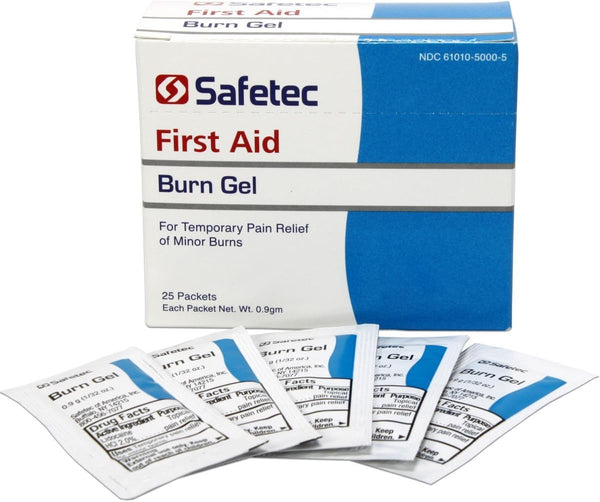 Safetec First Aid Burn Gel, 0.09gm Packets, 25 Packets
