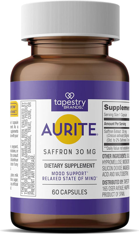 Saffron Supplement, 60 Count, Stress Management & Herbal Mood Support, Vegetarian Friendly, Non-GMO