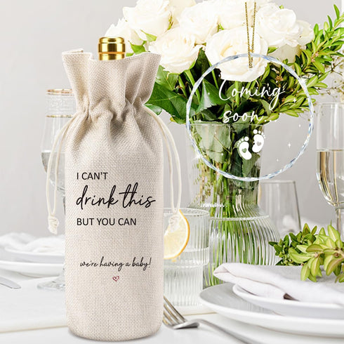 XFW Cute Pregnancy Announcement Wine Bag Baby Coming Soon Hanging Ornament Pregnancy