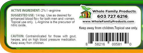 Arginine Cream - 2 oz - L-Arginine Nitric Oxide Support Supplement for Men & Women - Unscented