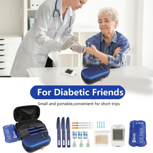 Insulin Cooler Travel Case, TSA Approved Refrigerated Medicine Cooler with Thermometer Display, Diabetic Travel Case Bag