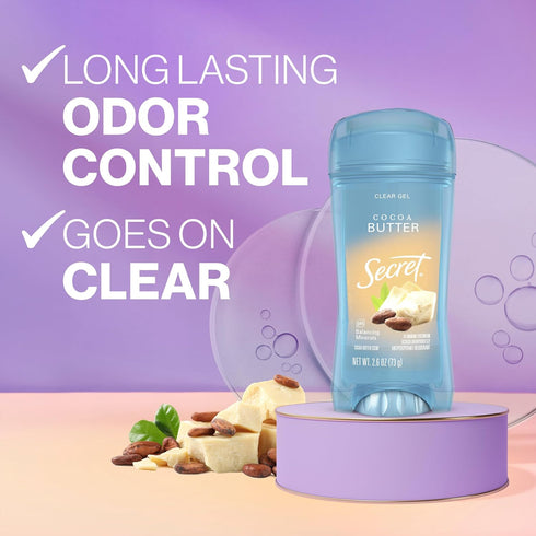 Secret Fresh Antiperspirant Deodorant for Women, 72hr Sweat & Odor Protection, Cocoa Butter Scent, 2.6 oz
