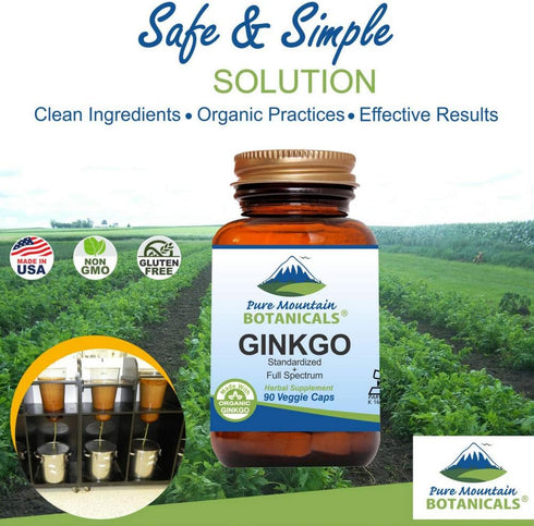 Ginkgo Biloba Capsules, Kosher Vegan, 400mg Ginkgo Biloba Leaf and Extract Supplement