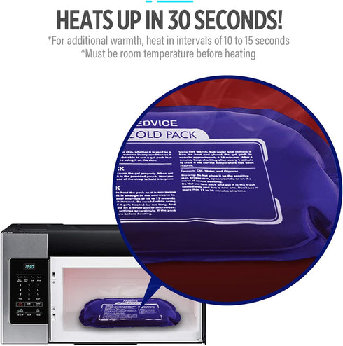 Medvice Reusable Hot and Cold Ice Packs - 2 Gel Wraps for Injuries, Joint Pain, Muscle Soreness, Adjustable & Flexible