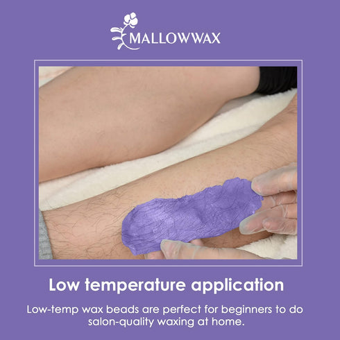Lavender Wax Beads for Hair Removal, Natural Hypoallergenic Formula, 2LB Stripless Refillable for Sensitive Areas