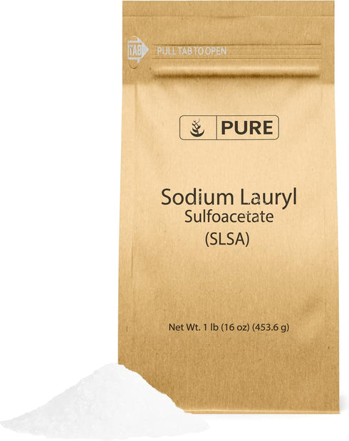 Pure Original Ingredients Sodium Lauryl Sulfoacetate (SLSA) (1 lb) - Long Lasting Foam & Bubbles, Gentle on Skin