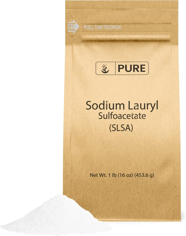 Pure Original Ingredients Sodium Lauryl Sulfoacetate (SLSA) (1 lb) - Long Lasting Foam & Bubbles, Gentle on Skin