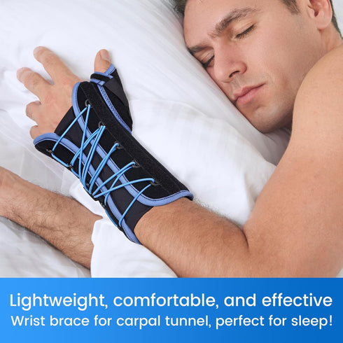 Velpeau Carpal Tunnel Wrist Brace, Thumb Stabilizer Night Support, Pain Relief for Tendonitis, Left Hand, L
