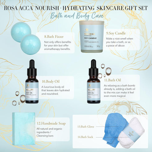 Spa Gifts for Women, 28pcs Ylang Ylang Facial Skin Care Set, Body & Facial Kit for Birthday or Mother's Day