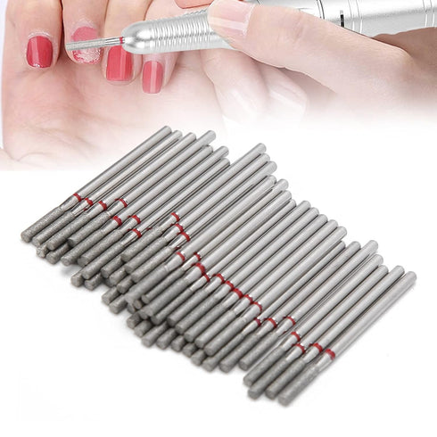 HURRISE 50Pcs Nail Drill Bits - Practical Nail Polishing Head Replacement Accessory for Acrylic Gel Nails Manicure Tool