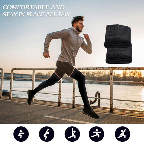 MGZTTHW 20-30mmHg Compression Socks, Men's Thigh High Compression Stockings with Non-slip Silicone
