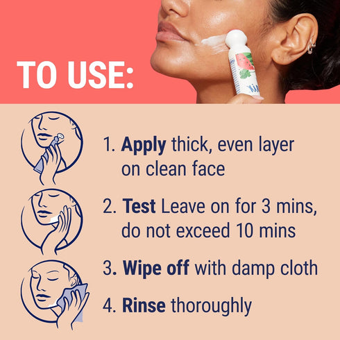 NAIR Prep & Smooth Face, Exfoliating Facial Hair Removal for Women, Depilatory Cream with Hyaluronic Acid