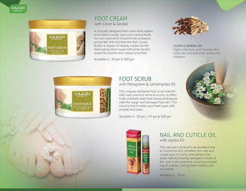 Vaadi Herbals Foot Scrub Cream, Natural Exfoliator, Anti-Fungal Callus Remover, 110 Grams