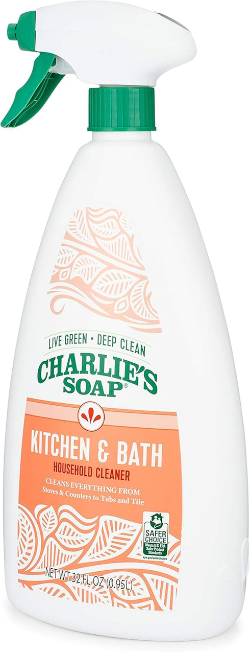 Charlie's Soap Kitchen and Bath Household Cleaner, Non-Toxic, Multi-Surface Use (2 Pack)