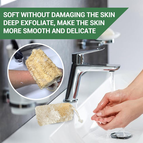 Natural Loofah Sponge Organic Exfoliating Body Scrubber, 6 Pack for Men and Women