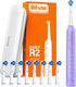 Bitvae R2 Rotating Electric Toothbrush for Adults, 8 Brush Heads, 5 Modes, Purple