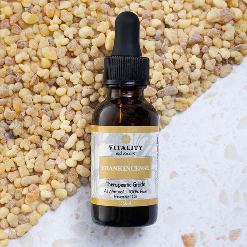 Vitality Extracts Frankincense Essential Oil - 30ml Boswellia Serrata for Aromatherapy, Skin Care, Stress Relief