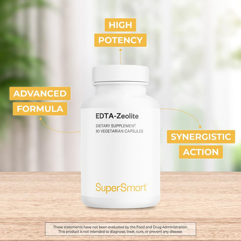 Supersmart - EDTA Zeolite 98% (Advanced Formula) - with Milk Thistle & Parsley - High Potency Supplement | Made in USA | Non-GMO & Gluten Free - 90 Vegetarian Capsules