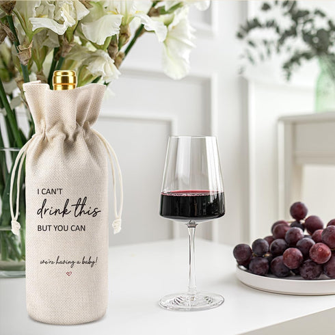 XFW Cute Pregnancy Announcement Wine Bag Baby Coming Soon Hanging Ornament Pregnancy Announcement for Grandparents Aunt