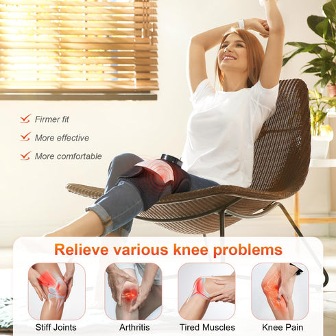 YUANBO 3-in-1 Elbow 6 3 Cordless Heated Knee Massager, FSA Eligible Wearable Wrap for Knee, and Shoulder, Rechargeable