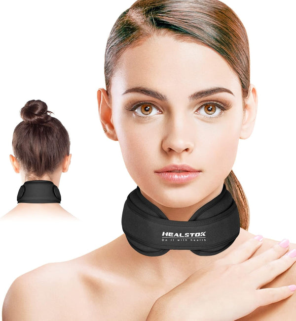 Cervical Ice Pack Neck Wrap, Reusable Cold & Hot Therapy Gel for Neck Injuries, Adjustable Migraine Relief