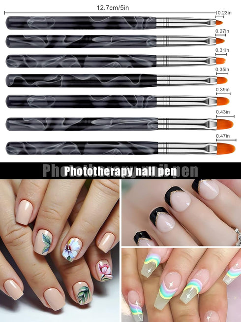 TOROKOM 19Pcs Acrylic Nail Brush Set, Nail Brushes for Nail Art Pen, Gel Nail Polish Brush, Nail Design Brush