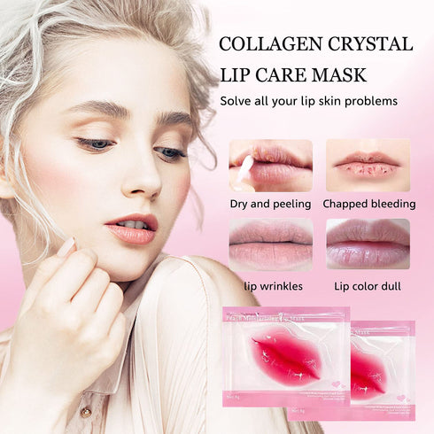 30 pieces of Moisturizing Collagen Crystal Lip Mask - Anti-Ageing & Anti Chapped, Reduce lip Wrinkles, Fade Lip Color, Make Skin Smooth And Firm Collagen Lip Pieces (Rose)