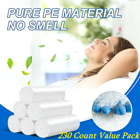 LONGOMA 4 230 Counts 24 19" 4-6 Gallon Trash Bags, Flexible & Durable Small Garbage Bags x Extra Thick Sturdy Trash