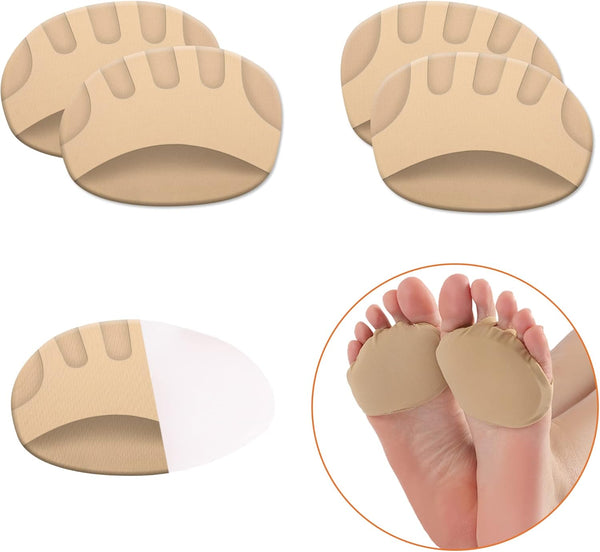 2 Pairs Gel Metatarsal Pads - Honeycomb Fabric Forefoot Pads for Men & Women, High Heels Comfort Inserts for Pain Relief