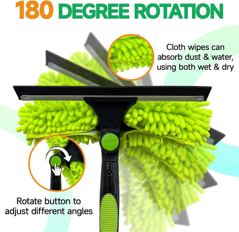 LILISPAI 152" 2-in-1 Professional Window Squeegee Cleaner Tool with Extension Pole, Squeegee for Window Cleaning Kit