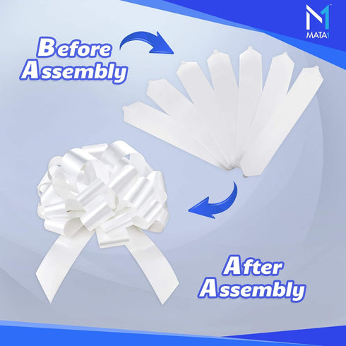 Mata1-USA Huge Car Bow - White, 23 Inch Big Gift Wrapping Bow for Large Gift Decoration