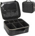 Relavel Makeup Bag, Travel Cosmetic Train Case Organizer, Portable Storage Bag with Adjustable Dividers, Black