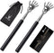 2-Pack Skeleton Hand Back Scratcher, Portable Extendable Telescopic Massager with Soft Rubber Handles (Black)