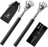 2-Pack Skeleton Hand Back Scratcher, Portable Extendable Telescopic Massager with Soft Rubber Handles (Black)