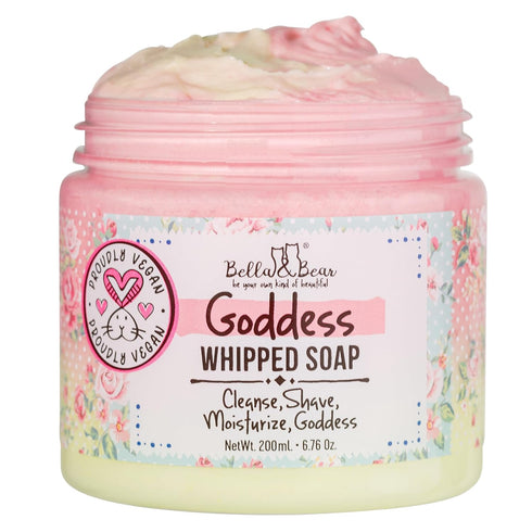 Bella & Bear Goddess Whipped Soap, Moisturizing Body Wash, Paraben Free, Vegan Shower Essential