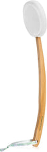 Lotion Applicator for Back, Legs, Feet - Sunscreen Applicator, Long Curved Wooden Handle Body Brush