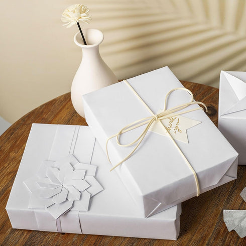 Retrify White Kraft Paper Roll 17 Inches x 32.8 Feet Mini Roll Solid Color Gift Wrapping Paper for All Occasion