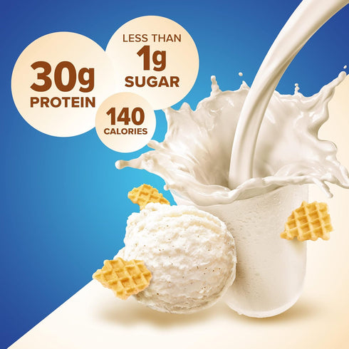 Pure Protein Vanilla Protein Shake, 30g Complete Protein, Vitamins A, C, D, E, and Zinc, 11oz Bottles, 12 Pack