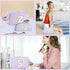 2pcs Personalized Initial Makeup Bag A-Z, Monogram Travel Toiletry Bag for Women & Teen Girls, Purple, E