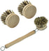 Kemcatui 8Pcs Set, 8Pcs 1 Wooden Dish Brush Bamboo Scrub Brush Replacement Heads and Handle for Kitchen Pots and Pans