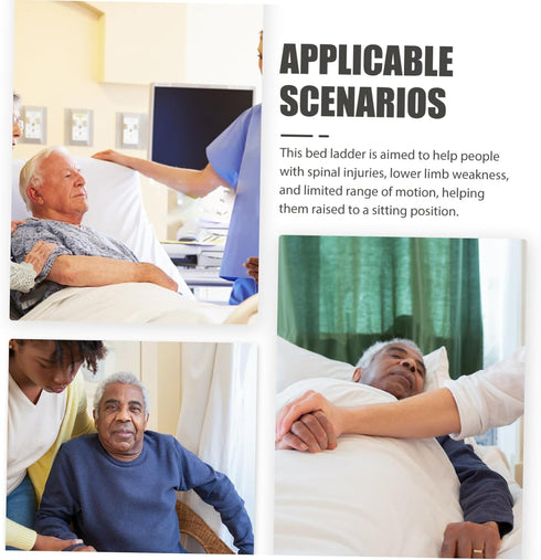 SHERCHPRY Adjustable Bed Ladder for Elderly Lift Aid Non-Slip Grips for for Seniors and Disabled Individuals Durable