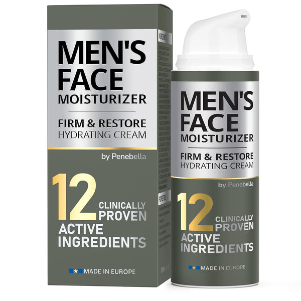 Mens Face Moisturizer Cream, Anti-Aging Face & Neck Serum for Firming & Lifting with Hyaluronic Acid