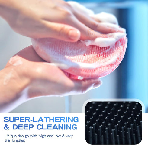 Soft Silicone Shower Brush, Super-lathering Body & Face Brush, Gentle Exfoliating Cleaning Glove for All Skin Types