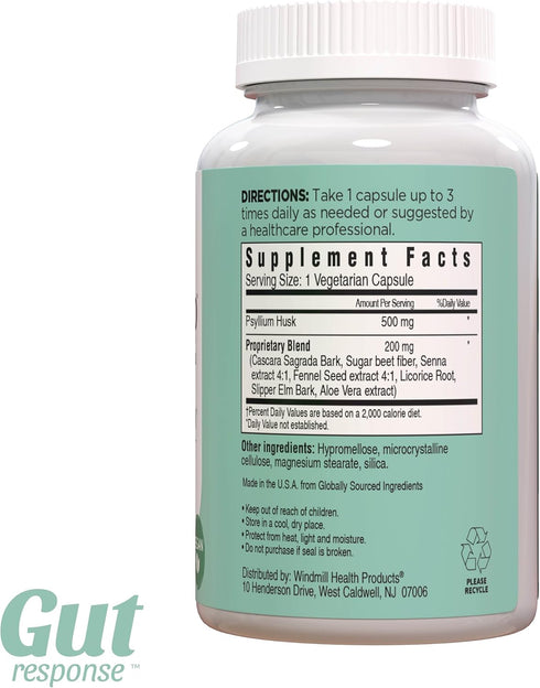 CleanSweep Capsules for Healthy Bowel Movements, Digestive Health Support, Natural Psyllium Seed Husk, 90 Capsules