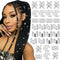 NAISKA Silver Hair Jewelry for Braids, 30PCS Dreadlock Accessories, Non-Piercing Ear Clips, Beard Beads