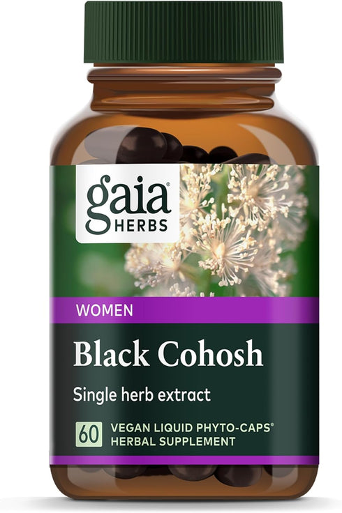 Gaia Herbs Black Cohosh - Menopause Support for Hormone Balance, Organic Black Cohosh, 60 Vegan Liquid Phyto-Capsules